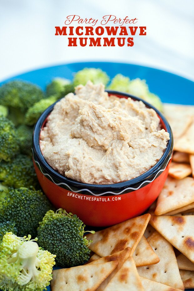 Party Perfect Microwave Hummus | www.spachethespatula.com #recipe