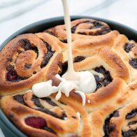 Dark Chocolate-Raspberry Sweet Rolls with Cream Cheese Icing | www.spachethespatula.com #recipe