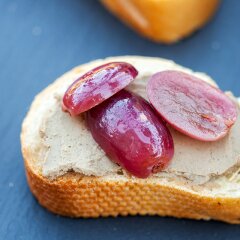 Julia Child's Chicken Liver Mousse and Spiced Pickled Grapes | www.spachethespatula.com #recipe