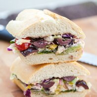 Greek Salad Sandwich | www.spachethespatula.com #recipe