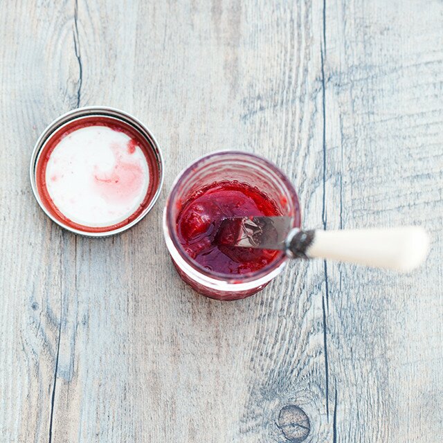 These strawberry preserves couldn't be simpler to make. Large strawberry chunks make this irresistible! Enjoy on toast, or try over ice cream for serious enjoyment! | www.spachethespatula.com #recipe