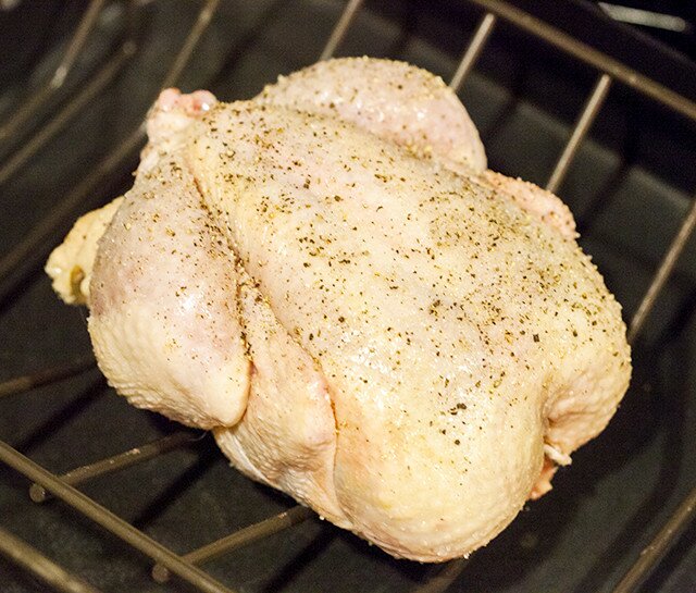 The easiest, most succulent roast chicken you will ever make. The only necessary ingredient are chicken, salt, and pepper! | www.spachethespatula.com #recipe