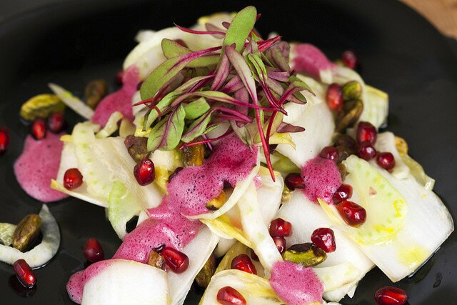 Fennel and Endive Salad with Pomegranates and Pistachios