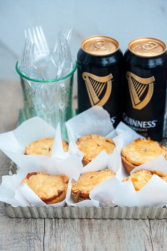 Buttery, flakey hand pies filled with the best beef and Guinness beer filling! Perfect for St. Patrick's Day! | www.spachethespatula.com #recipe