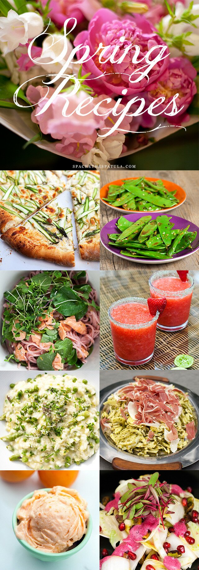 Dozens of recipes using Spring produce, organized by ingredient---everything from asparagus to watercress, sweet and savory! | www.spachethespatula.com #recipe