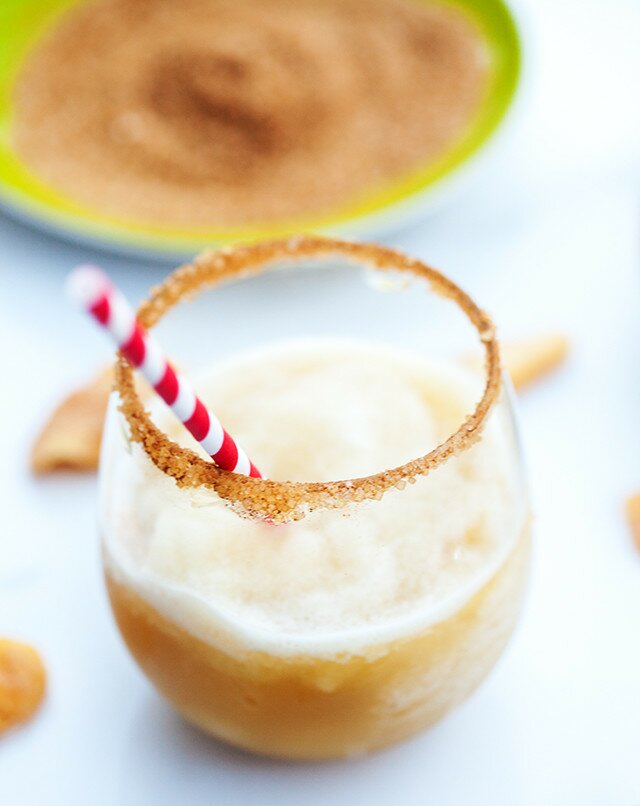 Refreshing frozen apple cider, spiked with bourbon---my new favorite way to beat the heat! | www.spachethespatula.com #recipe