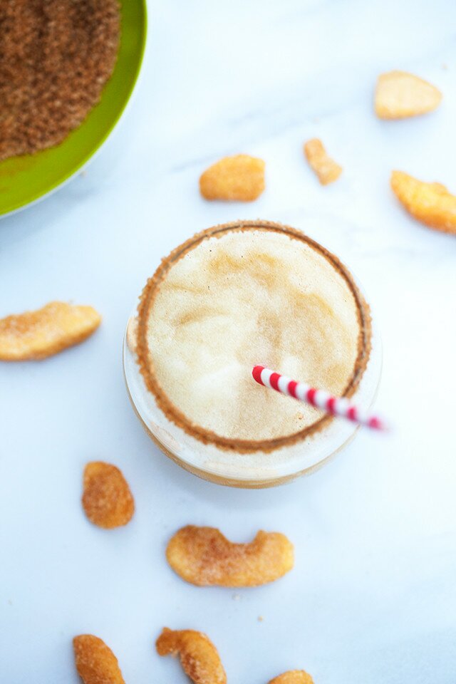 Refreshing frozen apple cider, spiked with bourbon---my new favorite way to beat the heat! | www.spachethespatula.com #recipe