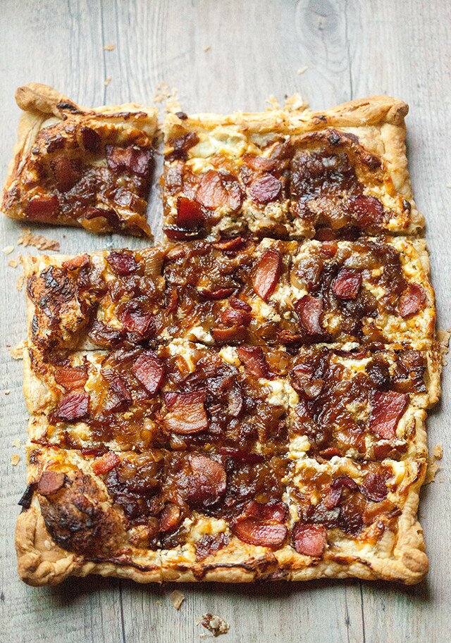 A crispy, crunchy, creamy, savory tart with hints of sweetness---deeply satisfying! | www.spachethespatula.com #recipe