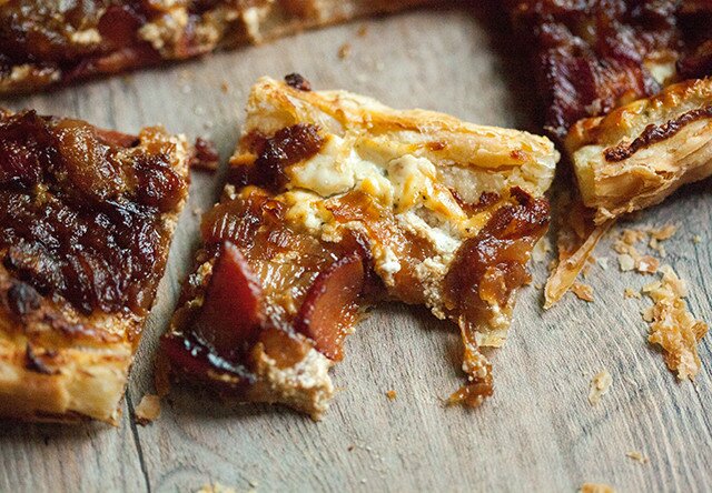 A crispy, crunchy, creamy, savory tart with hints of sweetness---deeply satisfying! | www.spachethespatula.com #recipe