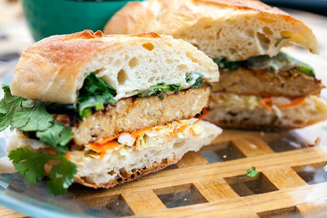 Sticky-sweet, sorta spicy, and vibrantly fresh---this banh mi will knock yours socks off! | www.spachethespatula.com #recipe #vegan