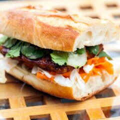 Sticky-sweet, sorta spicy, and vibrantly fresh---this banh mi will knock yours socks off! | www.spachethespatula.com #recipe #vegan