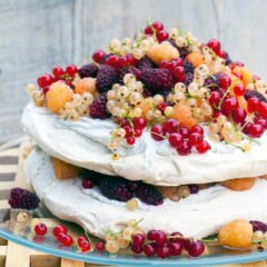 This crisp, creamy, perfectly delicious, lavender-scented pavlova is 100% #vegan and you would never know | www.spachethespatula.com #recipe #aquafaba