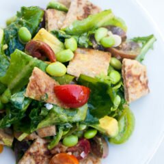 A delicious and Summer-y take on a Panzanella salad! | www.spachethespatula.com #recipe #vegan