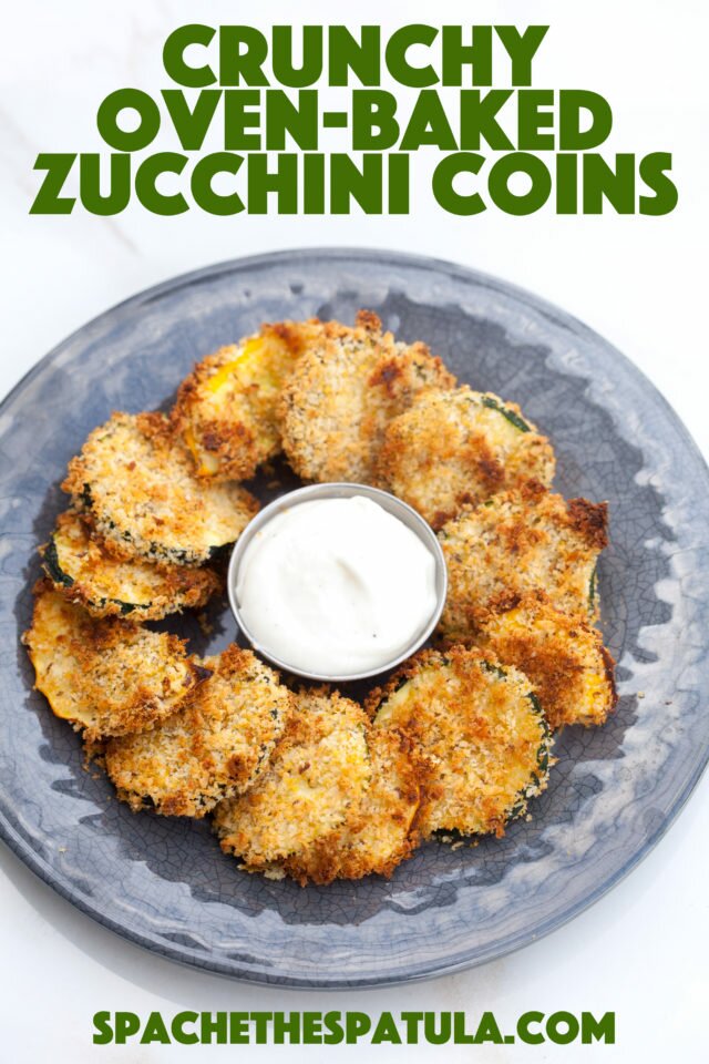 These zucchini coins are super crunchy, flavorful, and easy...plus they're good for you! | www.spachethespatula.com #recipe #vegan