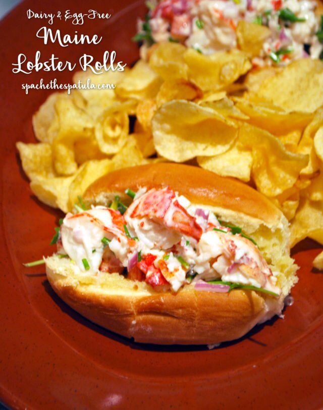 I went to Maine and made fresh lobster rolls that are super tasty and dairy and egg-free! |www.spachethespatula.com #recipe